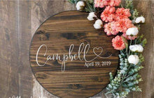 Load image into Gallery viewer, Family Name Sign Silver Belle Design
