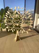 Load image into Gallery viewer, Family Tree Personalised Freestanding Silver Belle Design
