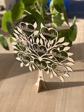Load image into Gallery viewer, Family Tree Personalised Freestanding Silver Belle Design

