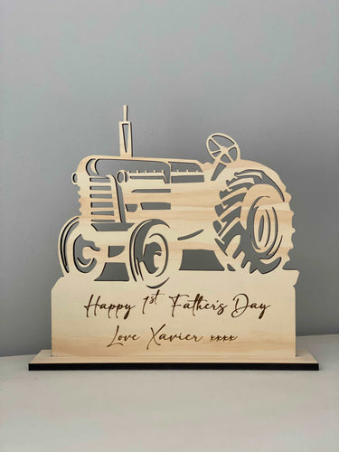 Fathers Day Gift Stand - Tractor Silver Belle Design
