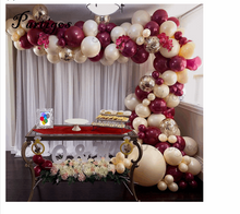 Load image into Gallery viewer, Burgundy + Gold Balloon Garland
