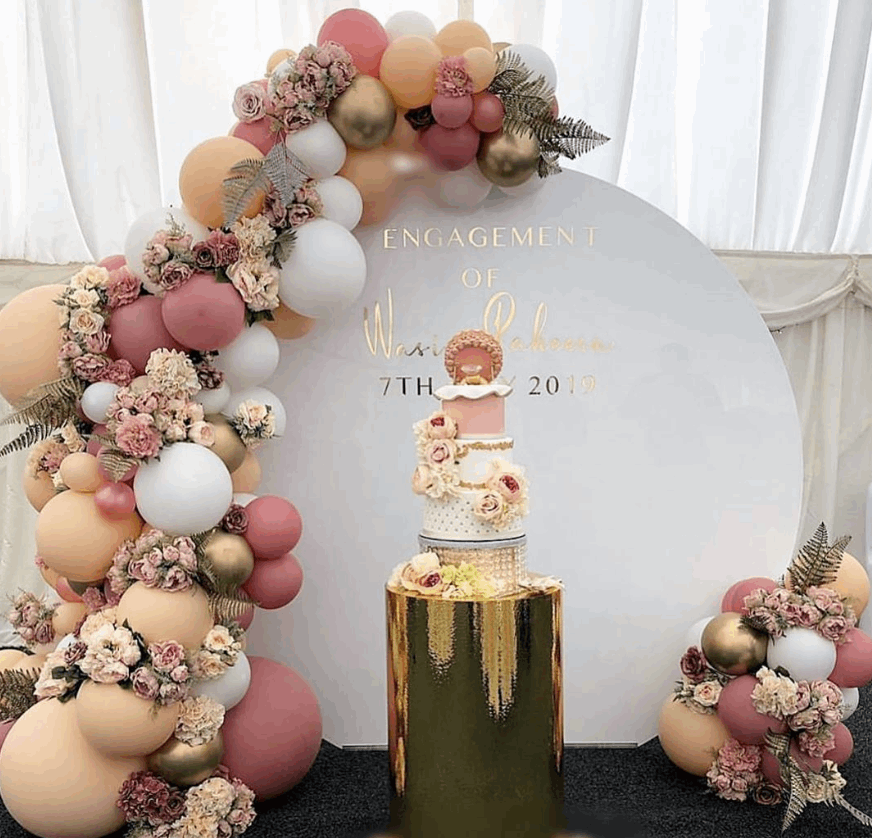 Peach, Pink + Gold Balloon Garland