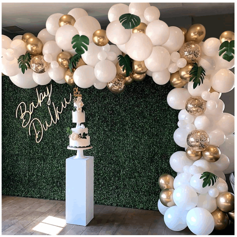 White + Gold Balloon Garland