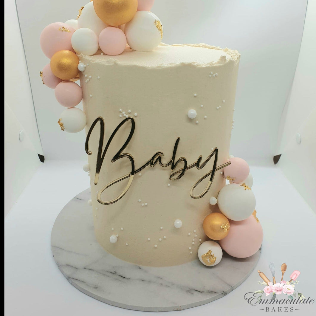 Front Cake Topper Pick Silver Belle Design