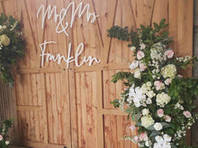 Load image into Gallery viewer, Giant Wedding Signage - &#39;Mr &amp; Mrs&#39; Sign Silver Belle Design
