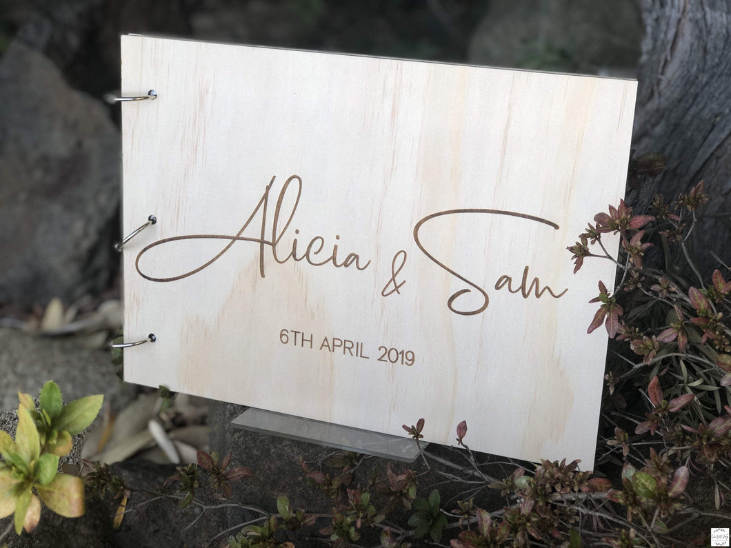 Guestbook Timber Rustic - Alicia Silver Belle Design