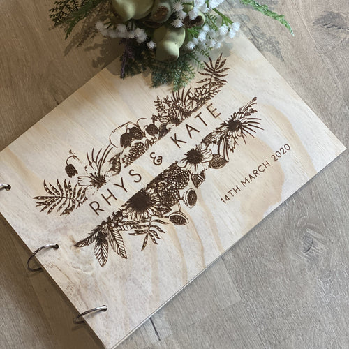 Guestbook Timber Rustic - Annalise Silver Belle Design