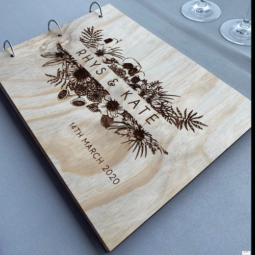 Guestbook Timber Rustic - Rhys Silver Belle Design