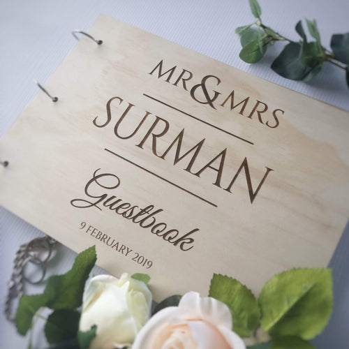 Guestbook Timber Rustic - Surman Silver Belle Design