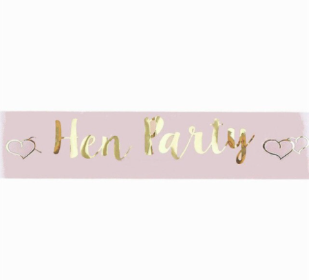 Hen Party Pink Gold Sash Silver Belle Design