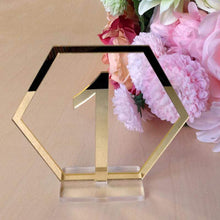 Load image into Gallery viewer, Hexagon Table Numbers Silver Belle Design

