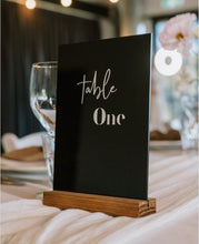 Load image into Gallery viewer, Acrylic Table Numbers with Timber Base
