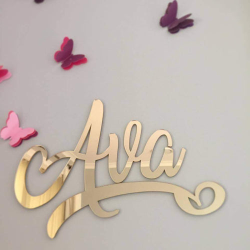 Kids Name Sign - Wall Hanging Silver Belle Design