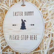 Load image into Gallery viewer, Large Easter Bunny Stop Here Silver Belle Design
