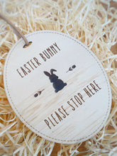 Load image into Gallery viewer, Large Easter Bunny Stop Here Silver Belle Design
