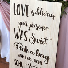 Load image into Gallery viewer, Love is Sweet Sign Silver Belle Design
