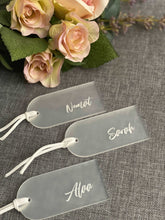 Load image into Gallery viewer, Luggage Tag Place Names or Place Settings Silver Belle Design
