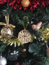 Load image into Gallery viewer, Merry Christmas Bauble Silver Belle Design
