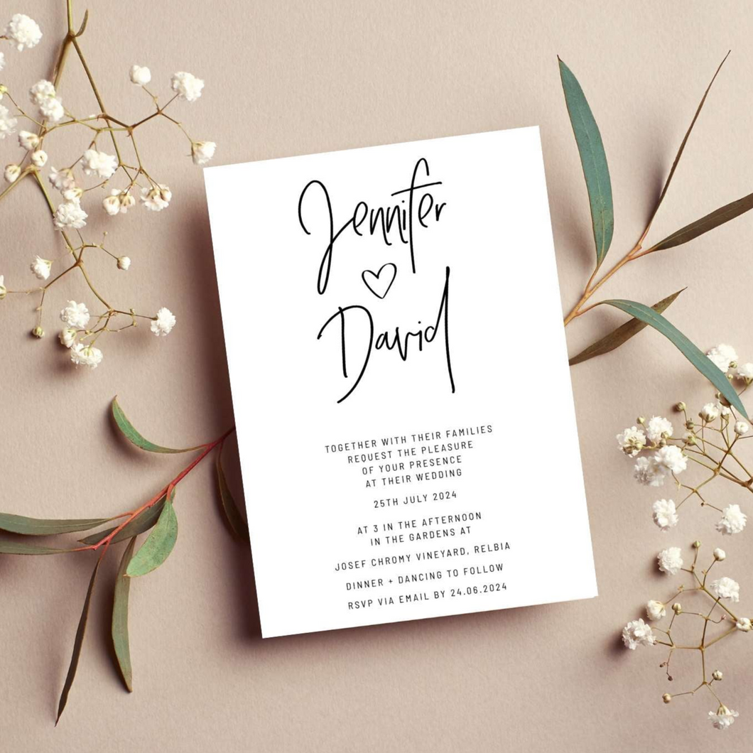 Modern Invitation Set - Invitation, Details + RSVP Silver Belle Design