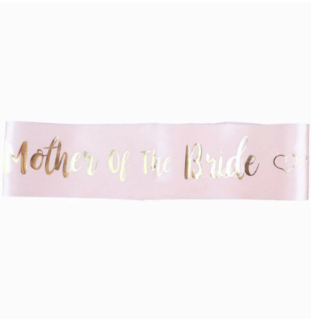 Mother of the Bride Pink Gold Sash Silver Belle Design