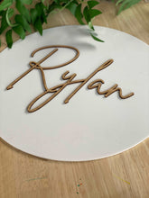 Load image into Gallery viewer, Name Plaque Cut Out Sign Silver Belle Design
