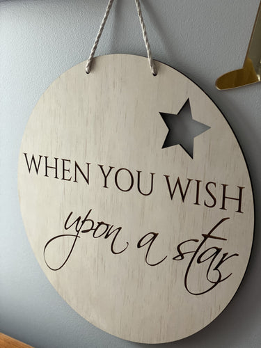 Nursery Wall Hanging Wish Upon a Star Silver Belle Design