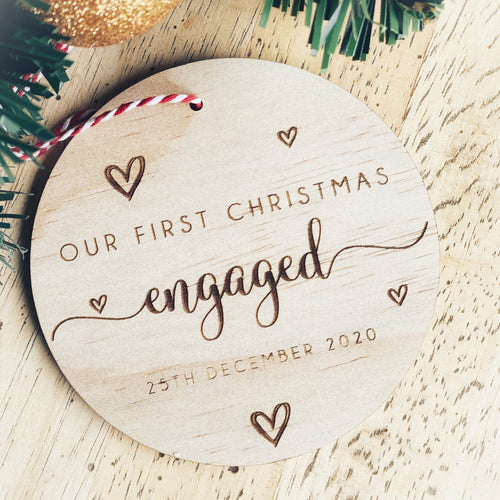 Our First Christmas Engaged Silver Belle Design