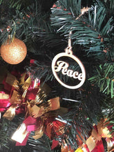 Load image into Gallery viewer, Peace Christmas Bauble Silver Belle Design
