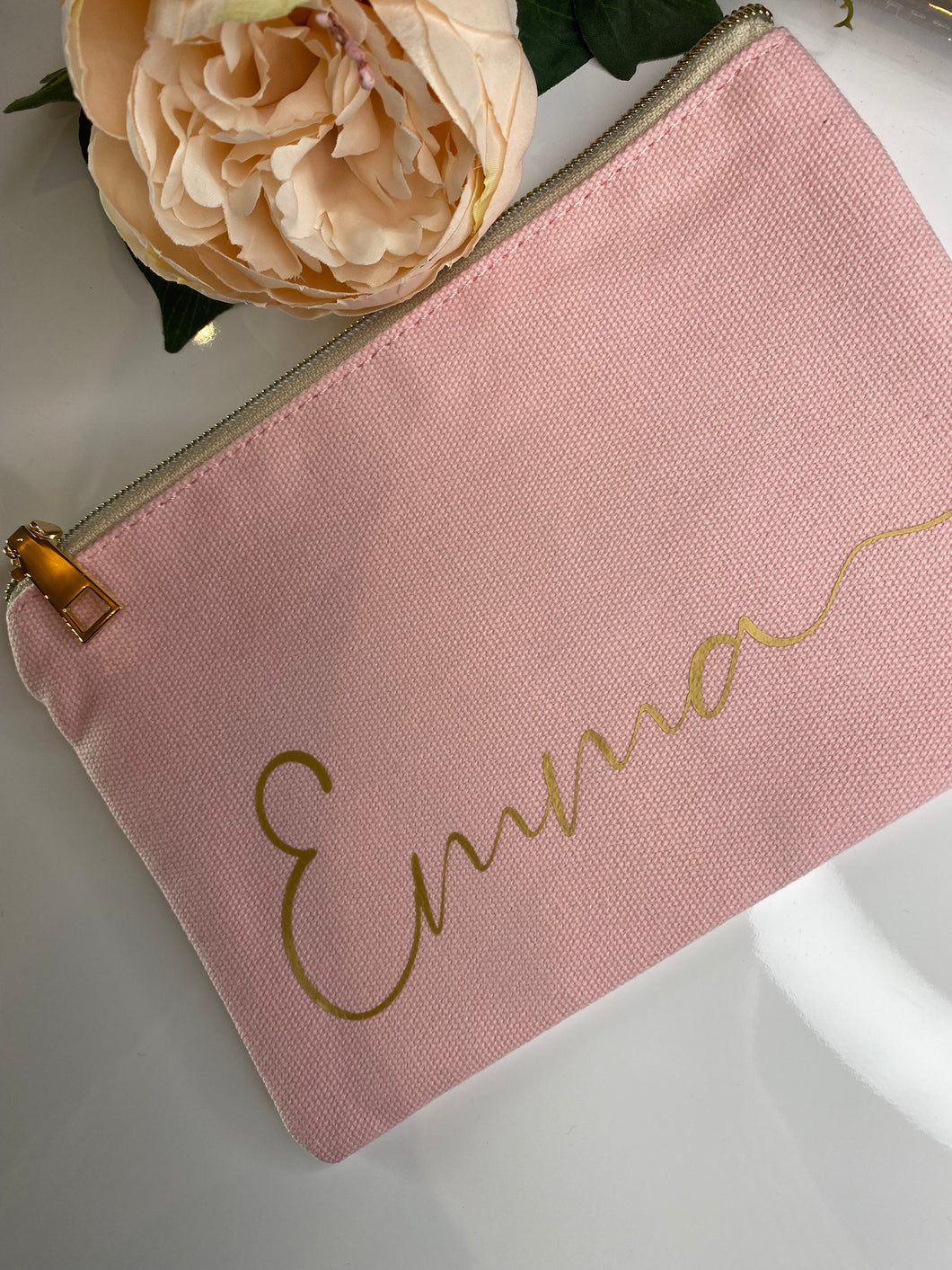 Personalised Cosmetic Pouch Bag - Emma (ONE ONLY) Silver Belle Design