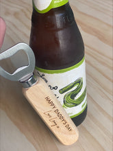 Load image into Gallery viewer, Personalised Engraved Bottle Openers Silver Belle Design
