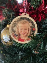 Load image into Gallery viewer, Personalised Photo Bauble Silver Belle Design
