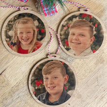 Load image into Gallery viewer, Personalised Photo Bauble Silver Belle Design
