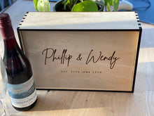 Load image into Gallery viewer, Personalised Wine Gift Box Silver Belle Design
