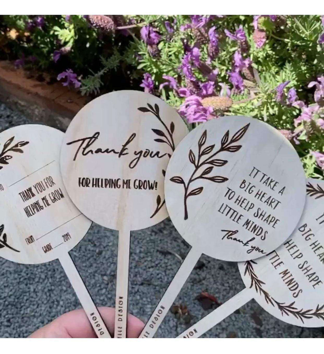 Plant Stake - Teacher Gift Silver Belle Design