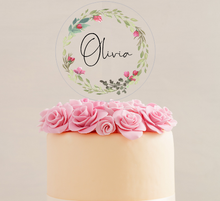 Load image into Gallery viewer, Printed Disc Cake Topper Silver Belle Design
