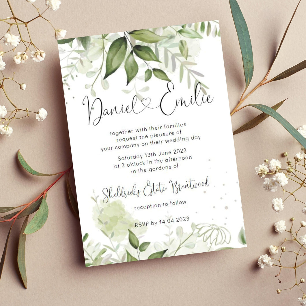 Rainforest Invitation Set - Invitation, Details + RSVP Silver Belle Design