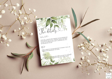 Load image into Gallery viewer, Rainforest Invitation Set - Invitation, Details + RSVP Silver Belle Design
