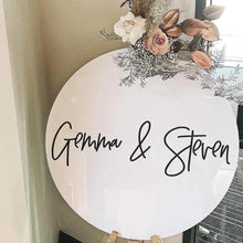 Load image into Gallery viewer, Round Acrylic Sign Silver Belle Design
