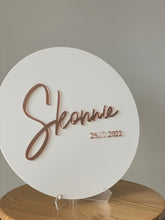 Load image into Gallery viewer, Round Acrylic Sign with 3D Lettering Silver Belle Design
