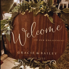 Load image into Gallery viewer, Round Timber Sign - Gracie Silver Belle Design
