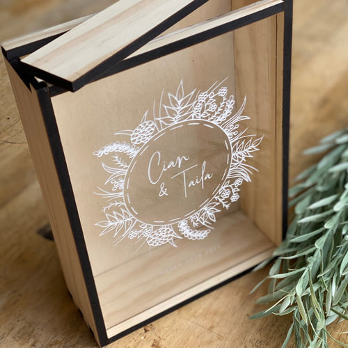 Sand Ceremony Box - Floral Border Silver Belle Design