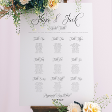 Load image into Gallery viewer, Table Seating Plan - Ava Modern Script Design Silver Belle Design
