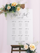 Load image into Gallery viewer, Table Seating Plan - Ava Modern Script Design Silver Belle Design
