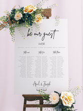 Load image into Gallery viewer, Table Seating Plan - Be Our Guest Modern Script Design Silver Belle Design
