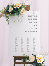 Load image into Gallery viewer, Table Seating Plan - Dance Floor Modern Script Design Silver Belle Design
