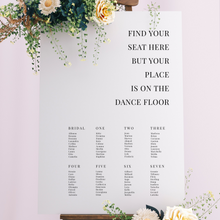 Load image into Gallery viewer, Table Seating Plan - Dance Floor Modern Script Design Silver Belle Design
