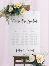 Load image into Gallery viewer, Table Seating Plan - Hannah Modern Script Design Silver Belle Design

