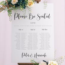 Load image into Gallery viewer, Table Seating Plan - Hannah Modern Script Design Silver Belle Design
