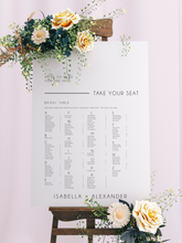 Load image into Gallery viewer, Table Seating Plan - Isabella Modern Script Design Silver Belle Design
