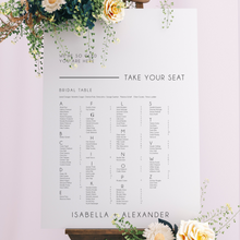 Load image into Gallery viewer, Table Seating Plan - Isabella Modern Script Design Silver Belle Design
